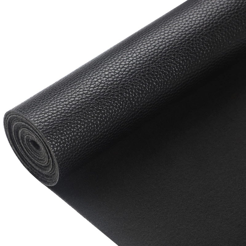 Picheng Solid Color Faux Leather Sheets Lychee Texture Leather Fabric Perfect for Craft DIY Handmade Projects Hair Bows Earrings Crafts Key Chain 1 Roll 8.2" x 53" (21 cm x 135 cm) (Black) - Image 3